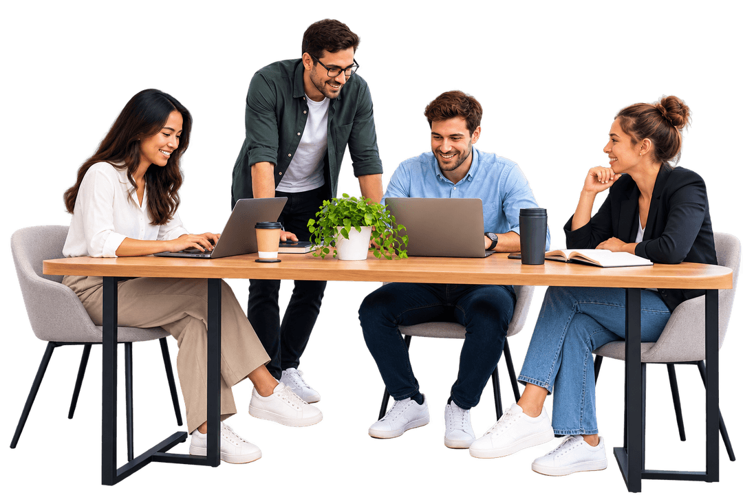 People working in a coworking space