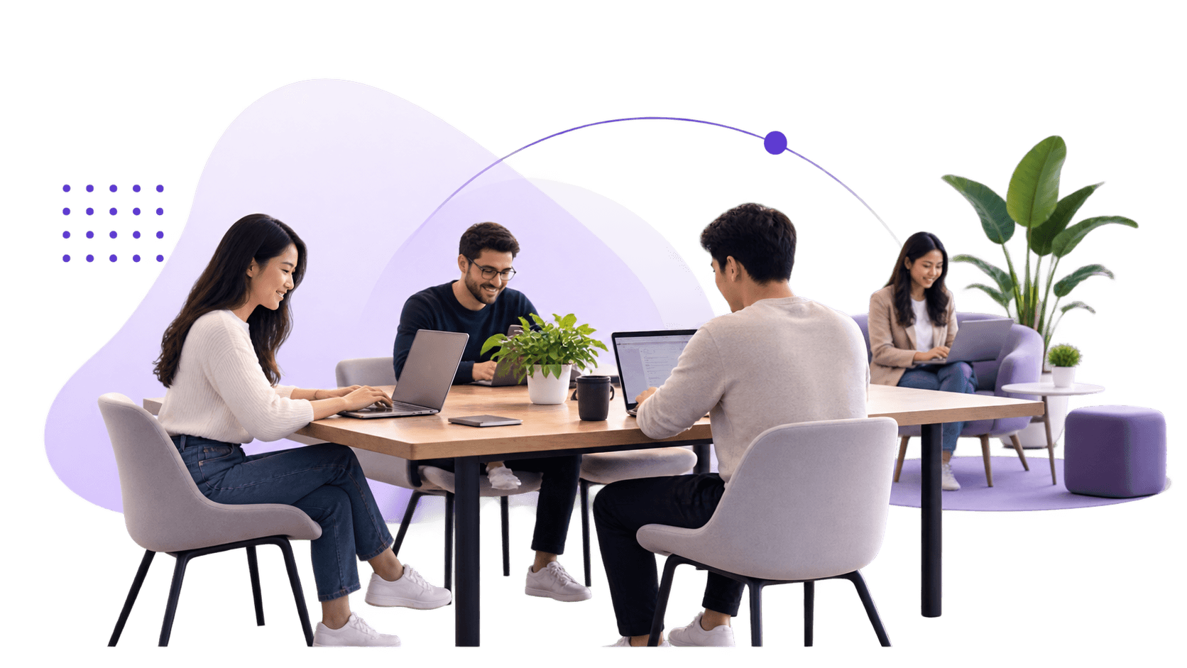 Modern coworking workspace